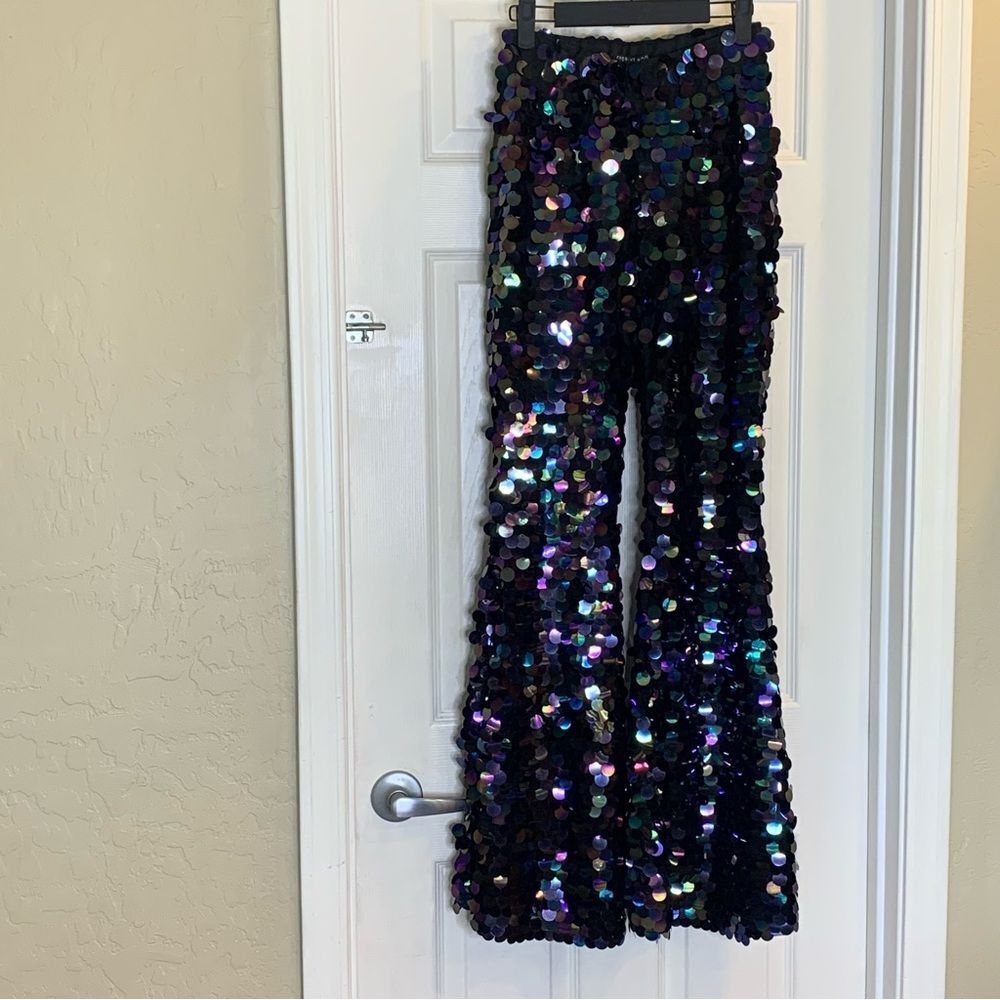 Current Mood by Dolls Kill Lights of Lust Flare Pants Size Small - Picture 11 of 12